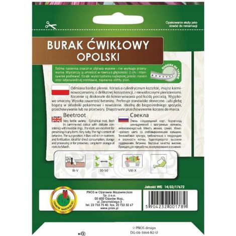 betterave cylindrique Opole sur un ruban de 6 m, graines (1/2)