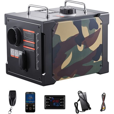 Chauffage diesel 5-8 kW, 12V/24V, tout-en-un portable avec commande Bluetooth, télécommande et écran LCD, réservoir 7 L pour camions, vans, camping-cars et garages (1/5)