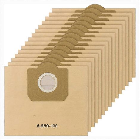 Packung mit 15 Kärcher Staubsaugerbeuteln 6.959-130.0, Papierfilterbeutel für Kärcher Staubsauger, W (1/5)