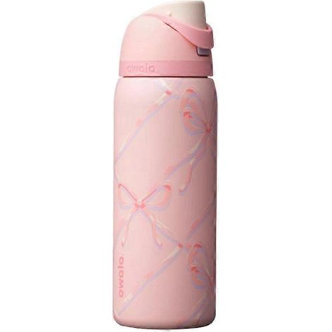 Bouteille d'eau Owala Sugar Plum Fairy 710 ml (24 oz) FreeSip, édition spéciale fêtes, nœud rose (1/2)