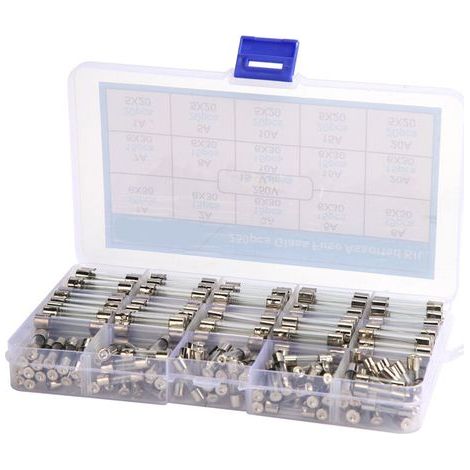 250 Pcs Kit de Fusibles en Verre 6x30/5x20mm, Résistance à la Chaleur et Isolation, Assortiment 1‑20A 250V pour Sécurité Électrique (1/5)