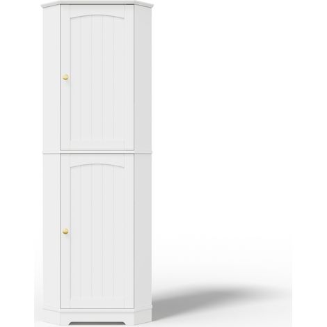 Armario esquinero de 2 puertas MDF blanco 42 x 42 x 166 cm MODENUIT