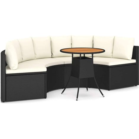 Maison Exclusive - 5-tlg. Garten-Sofagarnitur mit Auflagen Poly R (1/5)