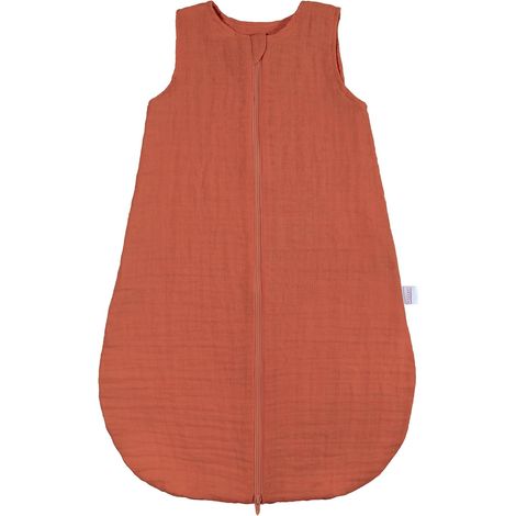 Gigoteuse Ete en Gaze, Legère, Tog 1, sans Manches - Turbulette Legere en 100% Coton Respirant - (Terracotta, 80 cm)