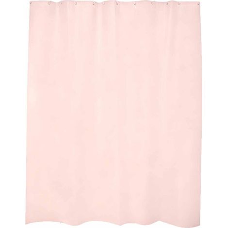 Rideau de -DOUche bohème rose clair à l'aspect lin, couleur unie, style minimaliste moderne, en PEVA imperméable et résistant à la moisissure, avec crochets – 120 x 180 cm-DOU