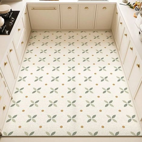 Tapis de cuisine et maison, petit format frais, en cuir lavable, imperméable, résistant à l'huile, découpable sur mesure, idéal pour cuisine et intérieur, taille compacte, matériau robuste et pratique (1/2)