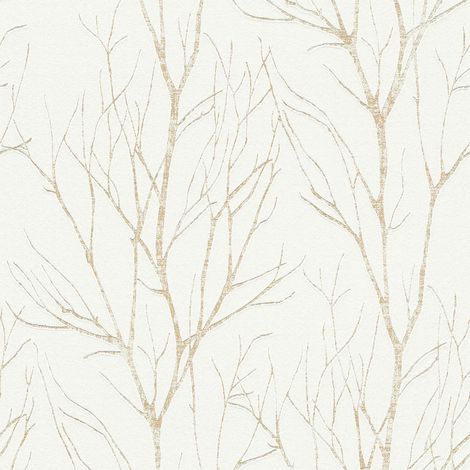 Papiers peints beige parfaits salon | Papier peint beige arbre moderne pour chambre | Tapisserie beige couloir avec motif arbre - 10,05 x 0,53 m (1/5)