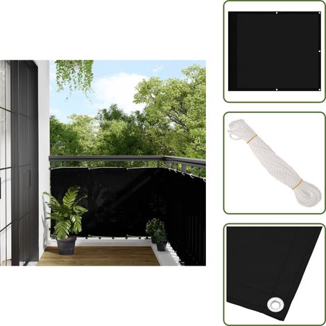 Privacy da balcone - vidaXL Paravento da Balcone Nero 90x800 cm 100% Poliestere Oxford - Paravento impermeabile