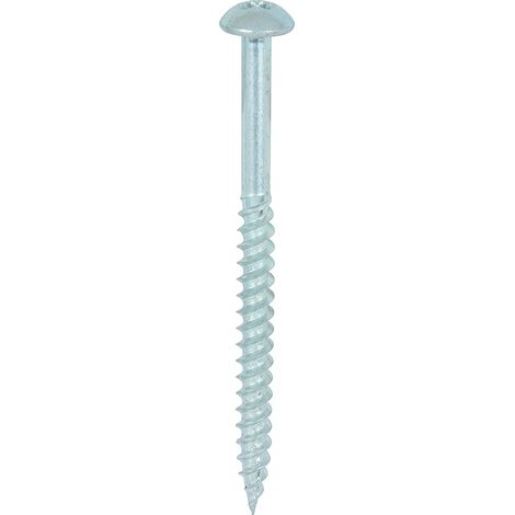 TIMCO Twin-Threaded Round Head Silver Woodscrews - 10 x 21/2