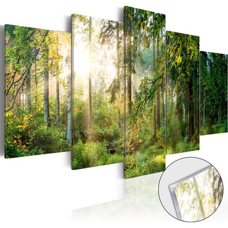 Quadri su vetro acrilico - Green Sanctuary [Glass] - 200x100 (1/4)