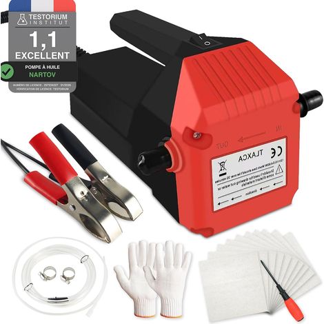 Bomba de drenaje de aceite de motor de 12 V y 80 W, bomba de gasolina con mango antiescaldaduras, bomba eléctrica de drenaje de aceite de motor, bomba de aceite para motocicleta, automóvil y barco (ro (1/5)