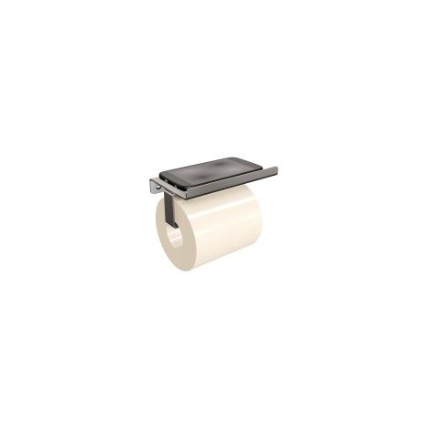 Toilettenpapierhalter mit Ablage, Technic, polierter Edelstahl (1/2)