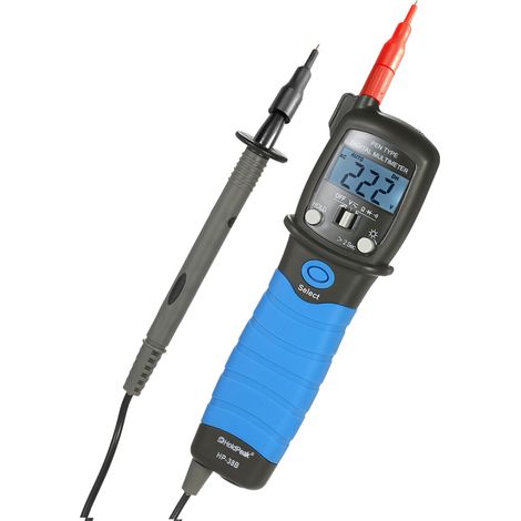 HoldPeak Tragbares Bürstenmultimeter mit hintergrundbeleuchtetem LCD-Bildschirm, DC/AC-Voltmeter, Ohmmeter, Dioden-Durchgangsprüfer