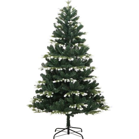 Albero Natale  Albero natalizio  Albero festivo Artificiale Incernierato con Neve Fioccata 210 cm (1/5)