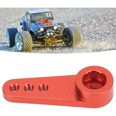 Bras de servo 21T en alliage d'aluminium, léger et portable, pour servos MD922 MD933, idéal pour modèles RC et commande de direction, couleur rouge. (1/5)