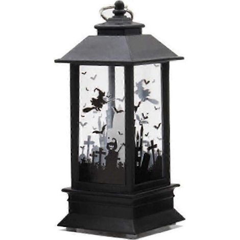 Lanterne lanterne flamme, décoration château, citrouille vintage, guirlande lumineuse suspendue pour Halloween (petit château) (1/3)