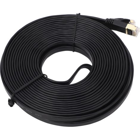 Câble réseau Ethernet CAT7 10 Gbps rapide 10 m pour connexion routeur PC TV boîtier (1/5)