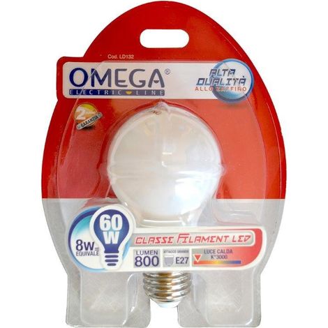 LAMPADA LED 8W A60 E27 3000K, VETRO MILKY