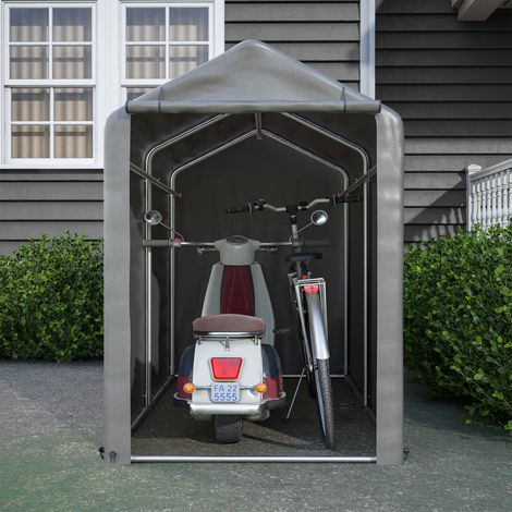 Redom – Abri à vélos en acier galvanisé 187x100x160 cm – Bâche imperméable et résistante aux UV – Porte zippée pour circulation d'air (1/5)