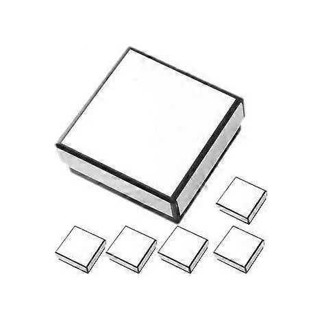 Boîte cadeau 6 pièces pour bagues, colliers et boucles d'oreilles, étui de rangement et de présentation de bijoux (7 x 7 x 3 cm, blanc) (1/2)