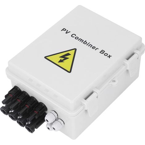 Wasserdichte 4-adrige 10AWG-Gleichstrom-Solar-Kombinationsbox mit 15-A-Sicherung und 63-A-Leistungsschalter für Solaranlagen