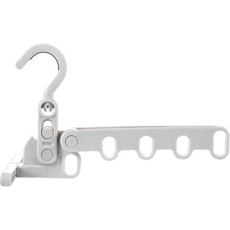 Séchoir Linge Pliable - Cintre 5 Crochets - Pour Salle De Bain Voyage - 25 x 15,5 cm - ABS - 1 Pièce (1/5)