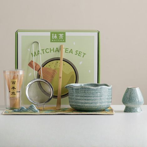 Kreatives blaues Matcha-Set – 7-teilig – Japanisches Besteck (1/5)
