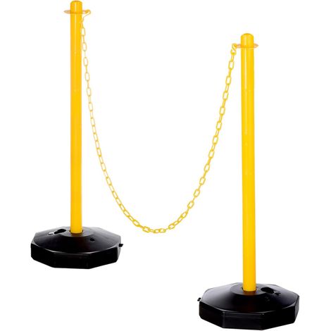 2Pcs Poteaux De Delineation De Trafic avec Base Remplissable Yellow (1/5)