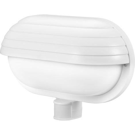Lampe de façade ML-10B7 avec détecteur de mouvement 180° PIR, E27 - pour usage extérieur, applique murale, douille de lampe de jardin, douille de lampe - blanc (1/5)