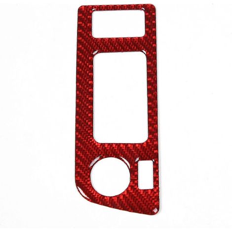 Autocollants de garniture de cadre de commutateur de phares en fibre de carbone souple rouge pour voiture (1/4)