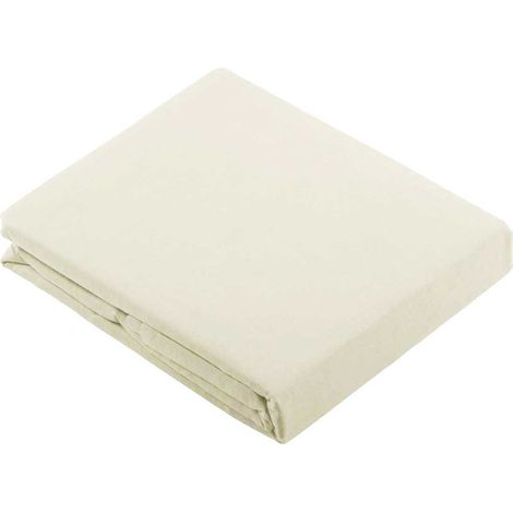 Drap Plat Uni en 100 % Coton Blanc 180x290 cm