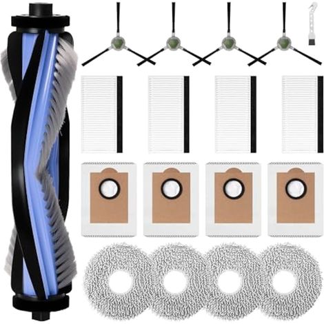 Kit d'accessoires pour Lefant M3 / M3 Max / M3 Gen2 / M3 Ultra Robot Aspirateur, 1 brosse principale, 4 filtres, 4 Chiffons, 4 brosses latérales, 4 sacs à poussière, 1 brosse propre (1/5)