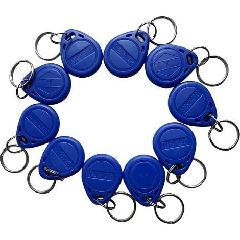 10 RFID Tags 125KHz, EM4100 Chip, Read Only, Blue, For Access Control (1/4)