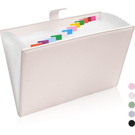 Trieur 12 Compartiments A4 en Cuir PU à Fermeture Magnétique Étiquettes incluses pour classer contrats, factures et documents scolaires au bureau, à l’école ou à la maison (1/5)