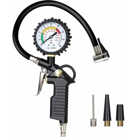 Reifendruckmesser, Multifunktions-Reifendruckmesser 220 PSI mit Ventileinsatz (1/4)