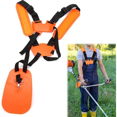 Bandoulière Réglables pour Tondeuse, Tondeuse à Bandoulière Sangle, Sangle pour Tondeuse à Gazon, Tondeuse à Harnais Épaule, Apporter Une Expérience de Jardinage Confortable et Efficace, Orange (1/5)