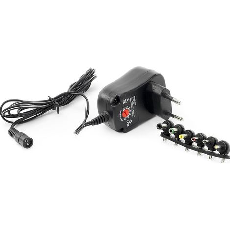 Adaptateur secteur universel 12 volts 8 pièces réglable de 1 à 12 volts avec port USB noir pour appareils électroniques (1/5)