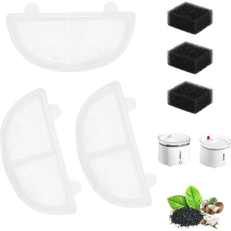 Filtros de repuesto para bebederos de perros y gatos, paquete de 3. Color: Blanco.