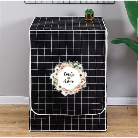 Telo protettivo impermeabile per lavatrici e asciugatrici da 8 a 10 kg: design minimalista a quadri con funzione di protezione solare. (1/4)