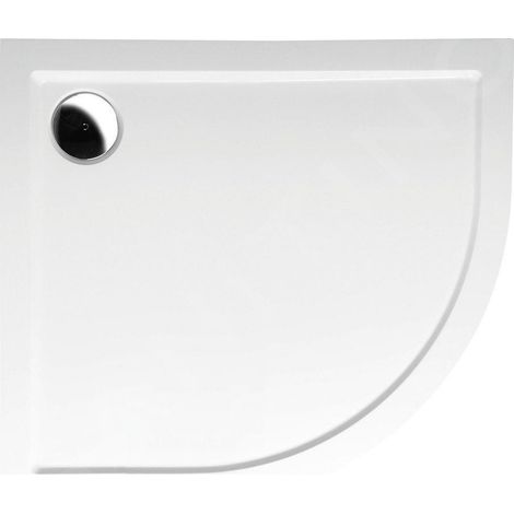 Receveur de douche RENA L Quadrant en marbre coulé 90x80cm, R550, gauche, Blanc (1/3)