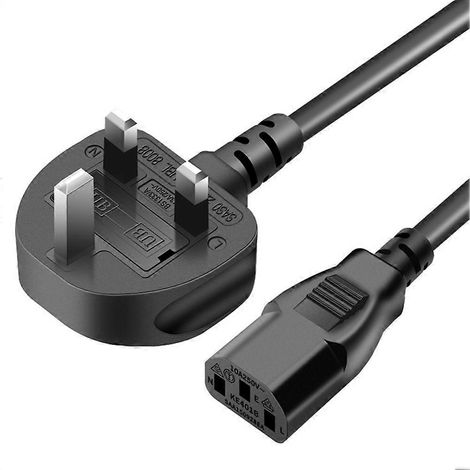 Standard-Netzkabel aus Kupfer (3 x 0,75 mm²), 1,5 m lang, geeignet für Computer, Monitore, Reiskocher usw. (1/5)