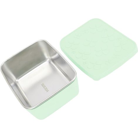 Edelstahl-Lunchbox für Kinder und Erwachsene, 550 ml, 304 Metall, Bento-Lunchbox mit auslaufsicherem Silikondeckel für Snacks, Obst, Gemüse, Avocados und grünes Gemüse (1/5)