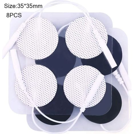 Packung mit 8 selbstklebenden Ersatzelektroden für TENS/EMS-Massagegeräte, Muskelstimulatoren, leitfähiges Gel für die Elektrotherapie  00968-AquaForge