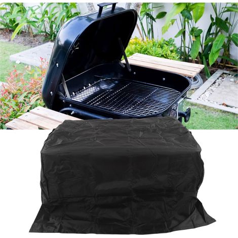 Housse de barbecue extérieure imperméable en tissu Oxford avec grille intégrée et couvercle. 81 x 66 x 61 cm, noire. (1/5)