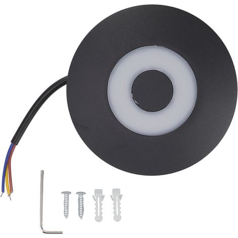 Lampadaire mural LED moderne 10W rond unique 6 faces – Éclairage doux, haute luminosité, étanche IP65 – Aluminium – 12cm diamètre – Salle de bain, cuisine, hall (1 pièce) (1/4)