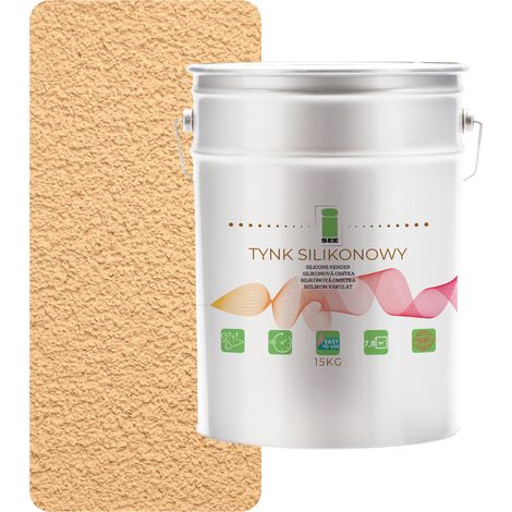 INTONACO SILICONICO PER FACCIATE ESTERNE, BEIGE CALDO, 1,5 MM PREMIUM, 15 KG (1/5)