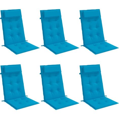 Cojines de silla con respaldo alto 6 uds tela Oxford azul claro vidaXL