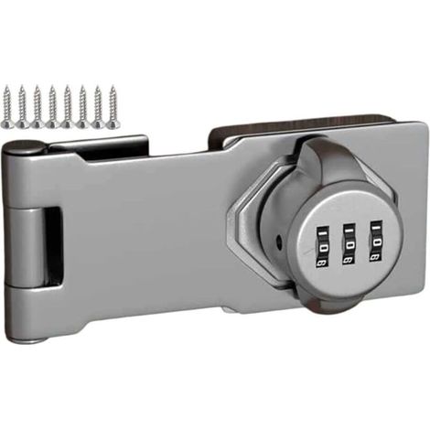 Verrou de Porte à Code en Acier Inoxydable avec vis pour Maison, armoires, Rails de fenêtre—argent (1/5)