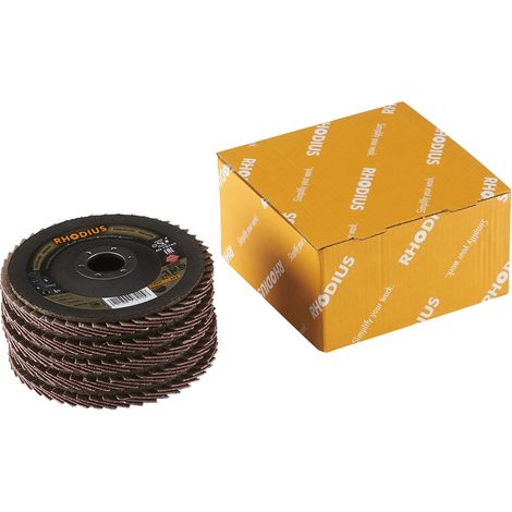 Paquete de 5 discos de láminas TOPLINE JUMBO SPEED PACK, 125 x 22,23 mm, grano 40 RHODIUS