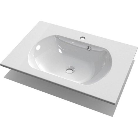 Nemo Start Neva lavabo-plan en marbre de synthèse 700x500x15 mm blanc